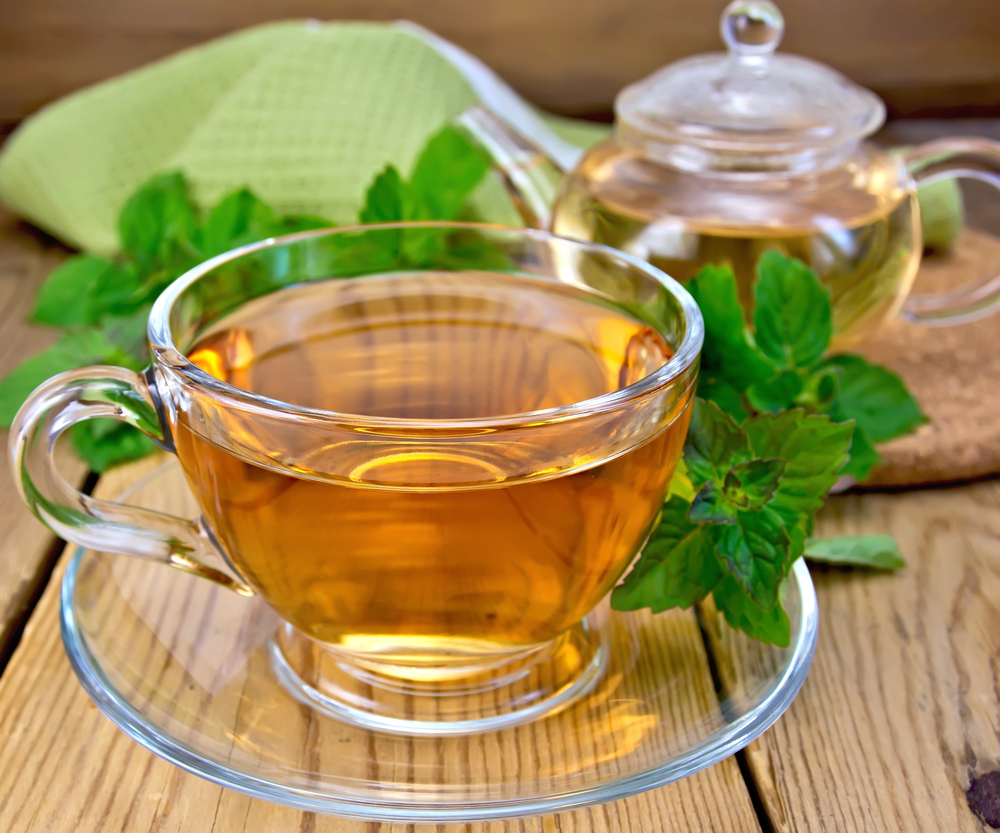 A cup of  peppermint tea for relaxation